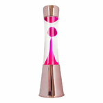 Lampe à lave 40 cm - Rose gold - Liquide Transparent &  Lave Magenta