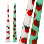 Bougie à motifs Tomate pour bougeoirs et chandeliers - Lot de 2