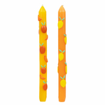 Bougies à motifs 3D Agrumes pour bougeoirs et chandeliers - Lot de 2