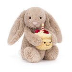 Peluche Jellycat Lapin Beige Anniversaire - Bashful Beige Bunny Birthday - Medium BAS3BEBB 31cm