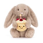 Peluche Jellycat Lapin Beige Anniversaire - Bashful Beige Bunny Birthday - Medium BAS3BEBB 31cm