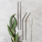 Lot de 4 Pailles réutilisables en acier inoxydable avec goupillon de nettoyage