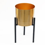 Cache Pot métallique doré sur pied 31cm
