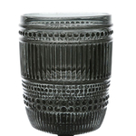 Verre à pied rétro style brocante Strié Gris Fumé 30cl