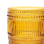 Verre à eau rétro style brocante Strié Ambre 27cl
