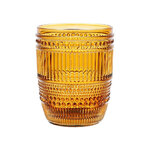 Verre à eau rétro style brocante Strié Ambre 27cl
