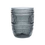 Verre à eau rétro style brocante Strié Gris Fumé 27cl
