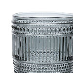 Verre à eau rétro style brocante Strié Gris Fumé 27cl