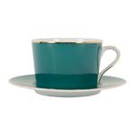 Tasse et soucoupe en porcelaine Vert Emeraude - 37cl