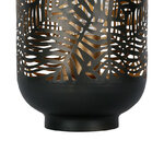 Lampe Lanterne Métal Noir Ajouré - Palmier 32,5 cm