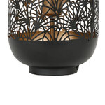 Lampe Lanterne Métal Noir Ajouré - Lotus 32,5 cm
