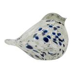 Presse Papier en verre Oiseau décoratif - Blanc et Bleu