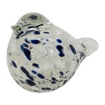 Presse Papier en verre Oiseau décoratif - Blanc et Bleu
