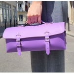 Sac à outils en cuir avec bandoulière - Lilas violet 30 cm