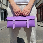 Sac à outils en cuir avec bandoulière - Lilas violet 30 cm