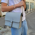 Sacoche en cuir - Gris orage 25 cm