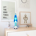 Lampe à lave 35,5 cm - Panda - Liquide bleu