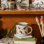 Mug métal émaillé Oiseaux Vintage