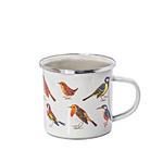 Mug métal émaillé Oiseaux Vintage