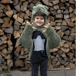Cape Dinosaure toute douce verte T-Rex 3/5 ans
