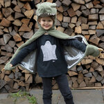 Cape Dinosaure toute douce verte T-Rex 3/5 ans