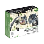 Puzzles 200 pcs - 3 Puzzles Dinosaures 200 pièces avec posters - Dès 5 ans
