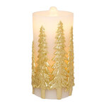 Bougie LED décorative Hivers doré 20 cm
