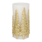 Bougie LED décorative Hivers doré 20 cm