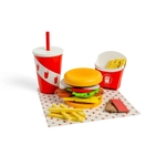 Dinette en bois - Set Burger et Frites en Bois - Dès 3 ans