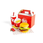 Dinette en bois - Set Burger et Frites en Bois - Dès 3 ans