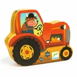 Puzzle Tracteur 16 pièces - Boîte silhouette ferme - Dès 3 ans