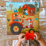 Puzzle Tracteur 16 pièces - Boîte silhouette ferme - Dès 3 ans