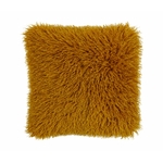 Coussin Refuge moutarde en Fausse Fourrure Texturée - 45x45cm