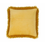 Coussin Refuge moutarde en Fausse Fourrure Texturée - 45x45cm