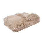 Plaid Refuge beige en fausse fourrure texturée 170x130cm
