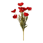 Fleur artificielle pour bouquet coquelicot champêtre rouge 53 cm