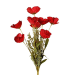 Fleur artificielle pour bouquet coquelicot champêtre rouge 53 cm