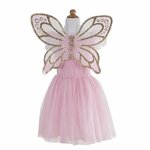 Déguisement fée papillon avec ailes de fée or et  rose