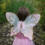 Déguisement fée papillon avec ailes  de fée or et rose