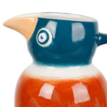 Pichet Oiseau des Tropiques Bleu Terre - Carafe en Grès émaillé XXL - 1,8L