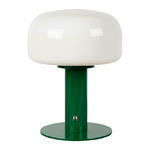 Dahna Lampe LED tactile rétro 70 en métal blanc et vert - D15 x H21 cm