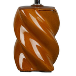 Nira Lampe torsadée en céramique camel et blanc - D15,5 x H31,5 cm