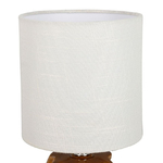 Nira Lampe torsadée en céramique camel et blanc - D15,5 x H31,5 cm