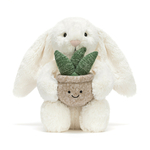 Peluche Jellycat Lapin Crème et sa Plante - Bashful Cream Bunny with Plant - BB3PLA 18cm