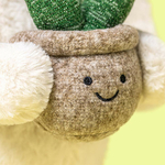 Peluche Jellycat Lapin Crème et sa Plante - Bashful Cream Bunny with Plant - BB3PLA 18cm