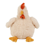 Poule en peluche polyester beige poudré