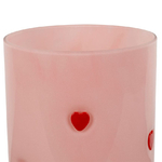 Vase Amour avec coeurs en verre rose et rouge 21 cm
