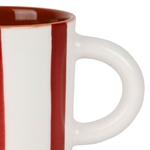 Tasse à café en grès rayé - coloris bordeaux et terracotta - 17 cl - 11 × 7 × H 7 cm
