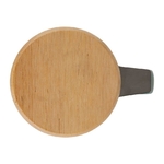 Tisanière en grès mat vert sauge avec couvercle en hévéa 45 cl - 12 × 8,5 × H 13,5 cm