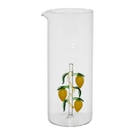 Pichet en verre borosilicate - décor citrons en verre soufflé - 1,3 L - 10,5 × 9 × H 22 cm